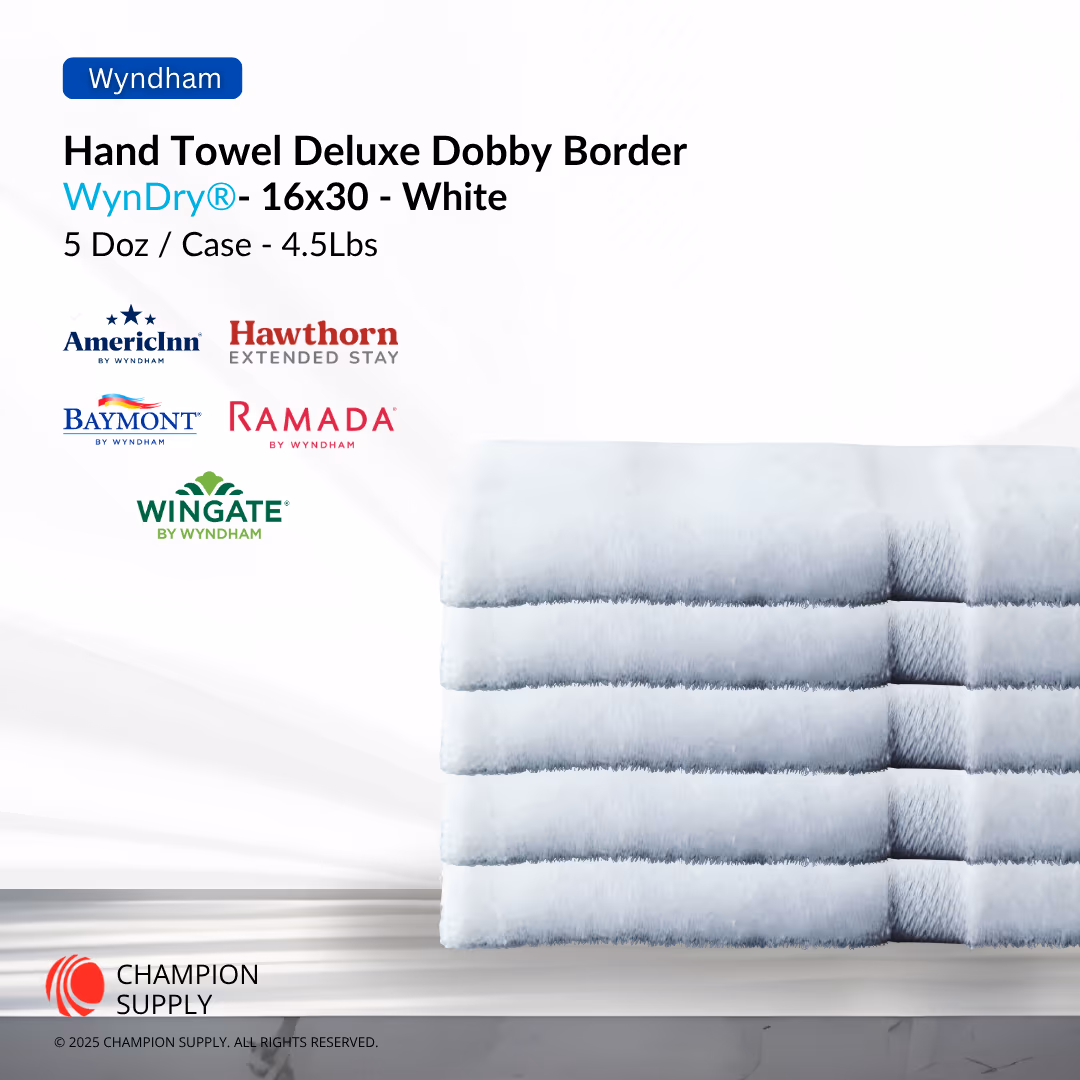 WynDry Deluxe 16 x 30" Hand Towel with Dobby Border, 4.5 lb - 5 Doz (60/Case)